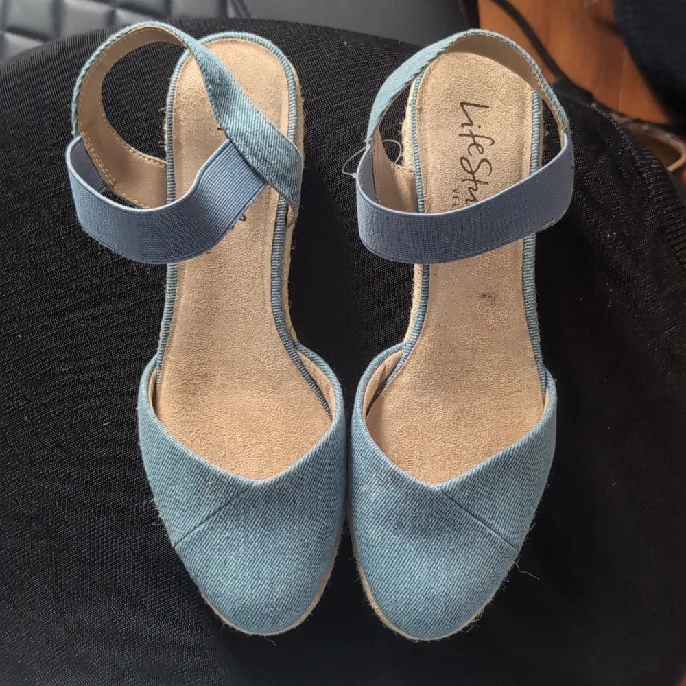 Life Stride Women's Denim Espadrilles Boho Size 8.5